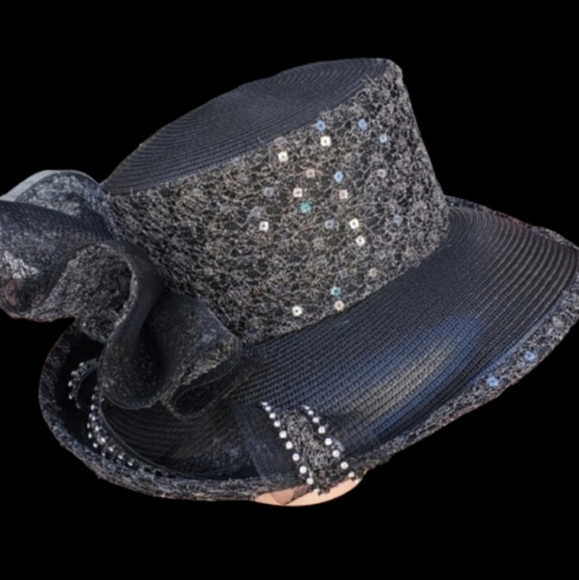 Gray Sequined wide brim hat NWT - Picture 13 of 13